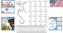 Load image into Gallery viewer, 70 Pack Ceiling Hooks &amp; Clips for Classrooms - Durable White Decor Solution