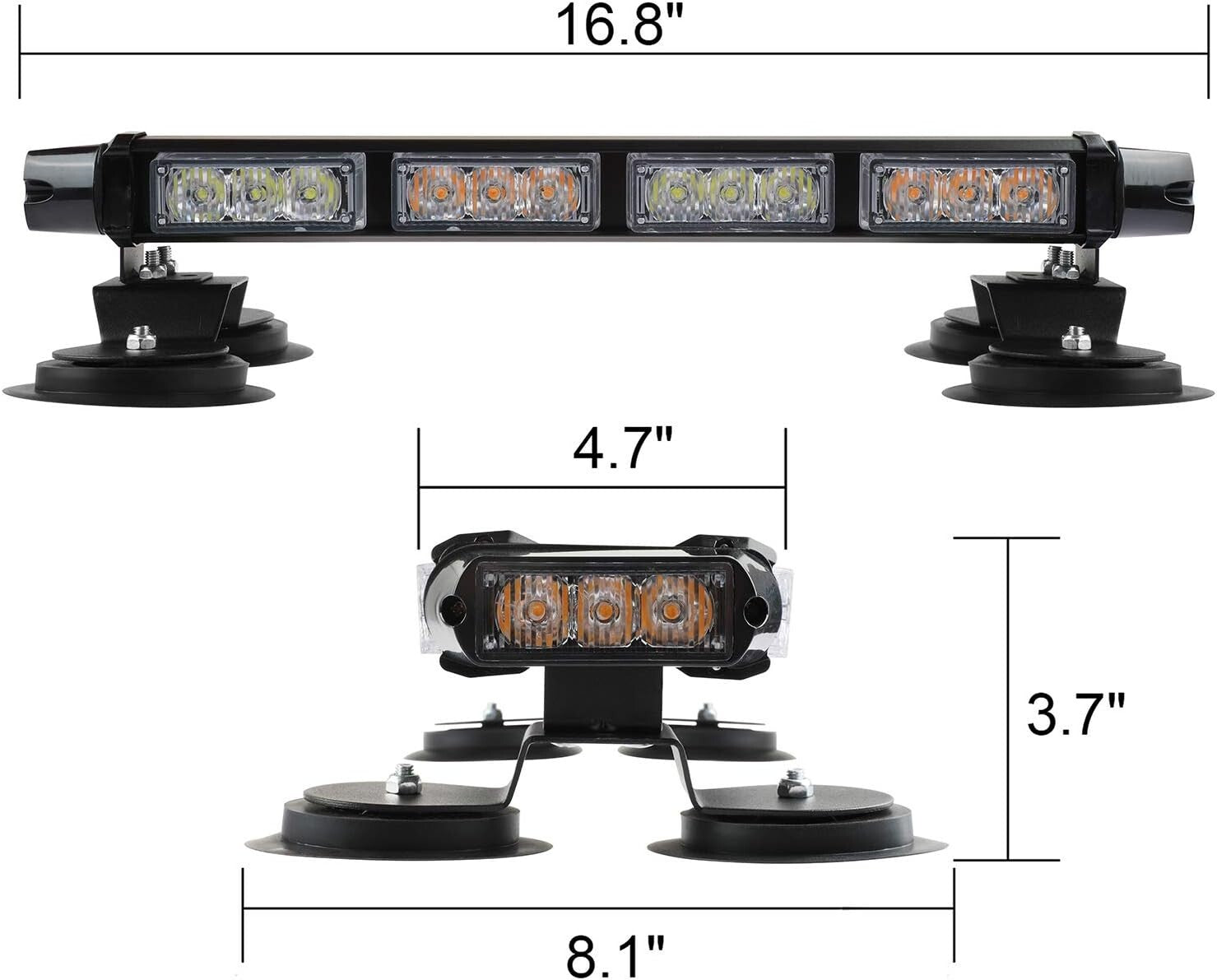 Durable 16.8 Inch Waterproof LED Strobe Light with Strong Magnetic Mount