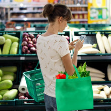 Load image into Gallery viewer, Versatile 100 Piece Non-Woven Grocery Bags - Portable &amp; Customizable in Green