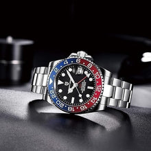 Load image into Gallery viewer, Sapphire Glass Men's Automatic GMT Watch – Elegant 40MM Stainless Steel Design