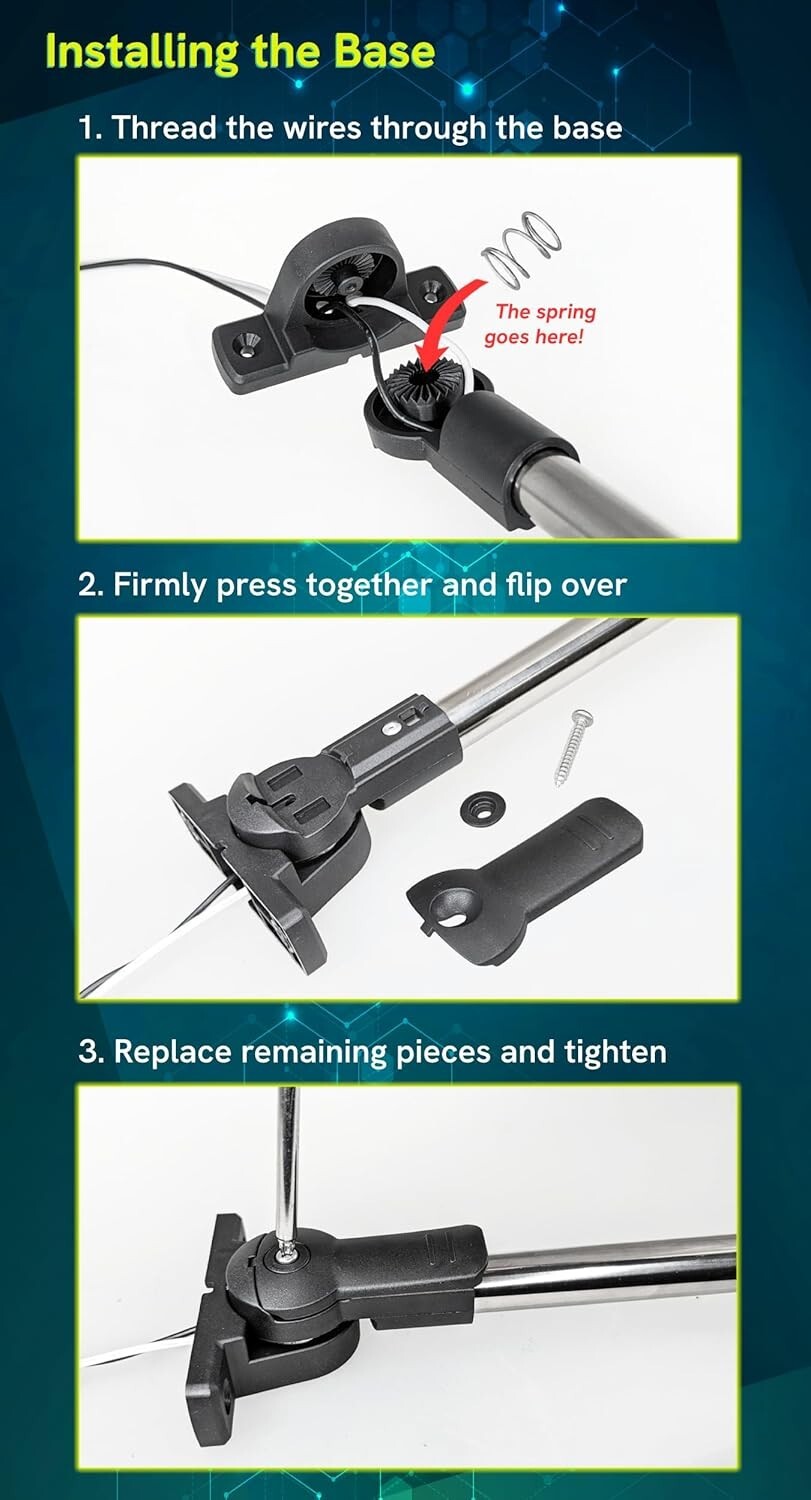 Exclusive 12V LED Anchor Light with Dual Adjustable Bases - Waterproof Design