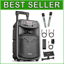 Load image into Gallery viewer, Versatile Bluetooth PA Speaker System with Wireless Mic for Outdoor Performances