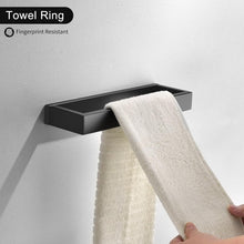 Load image into Gallery viewer, Chic 4-Piece Bathroom Towel Bar Set in Matte Black – Easy Screw-In Installation