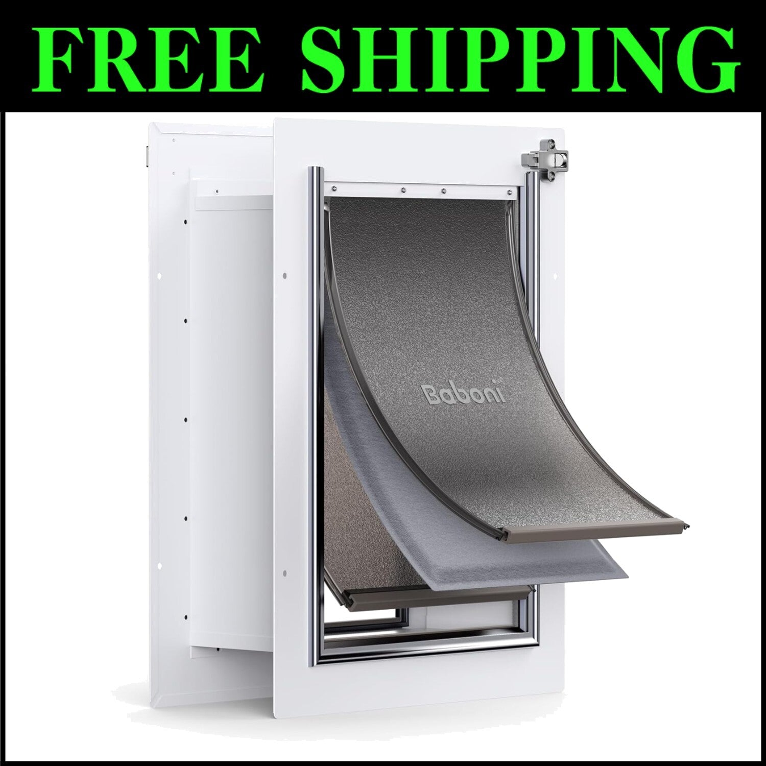 Sturdy 3-Flap Dog and Cat Door with Magnetic Closure - Ideal for Medium Breeds