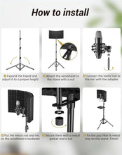 Load image into Gallery viewer, High Density Sound Isolation Shield Pack with Tripod for Professional Recording