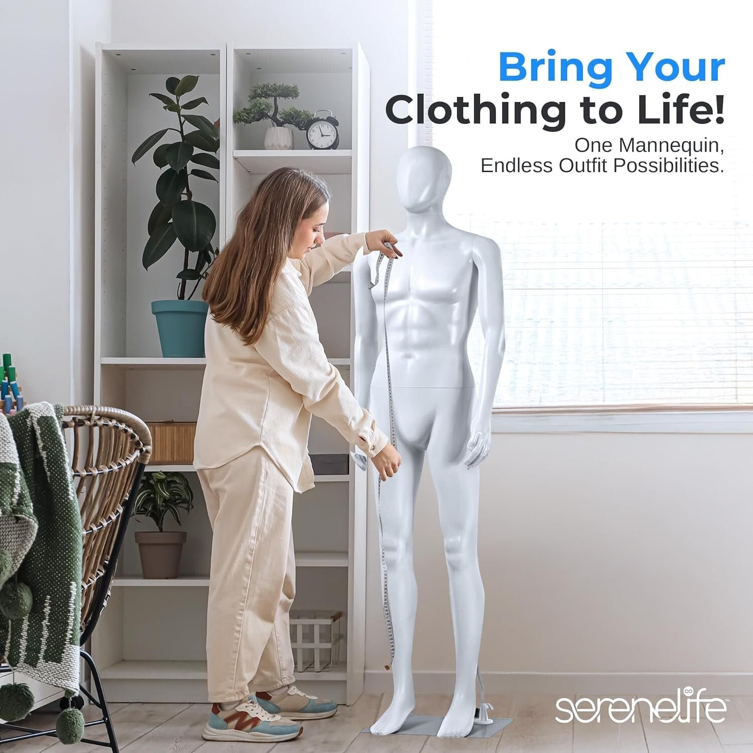 Sturdy 73-Inch Male Mannequin with Adjustable Design for Eye-Catching Displays