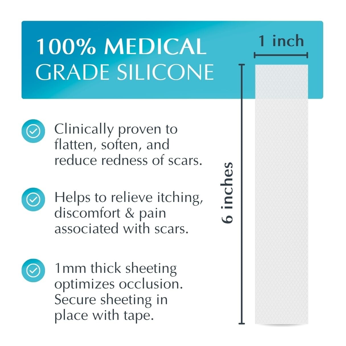 Advanced Silicone Scar Treatment Sheets - Medical Grade for All Scars, 4 Count