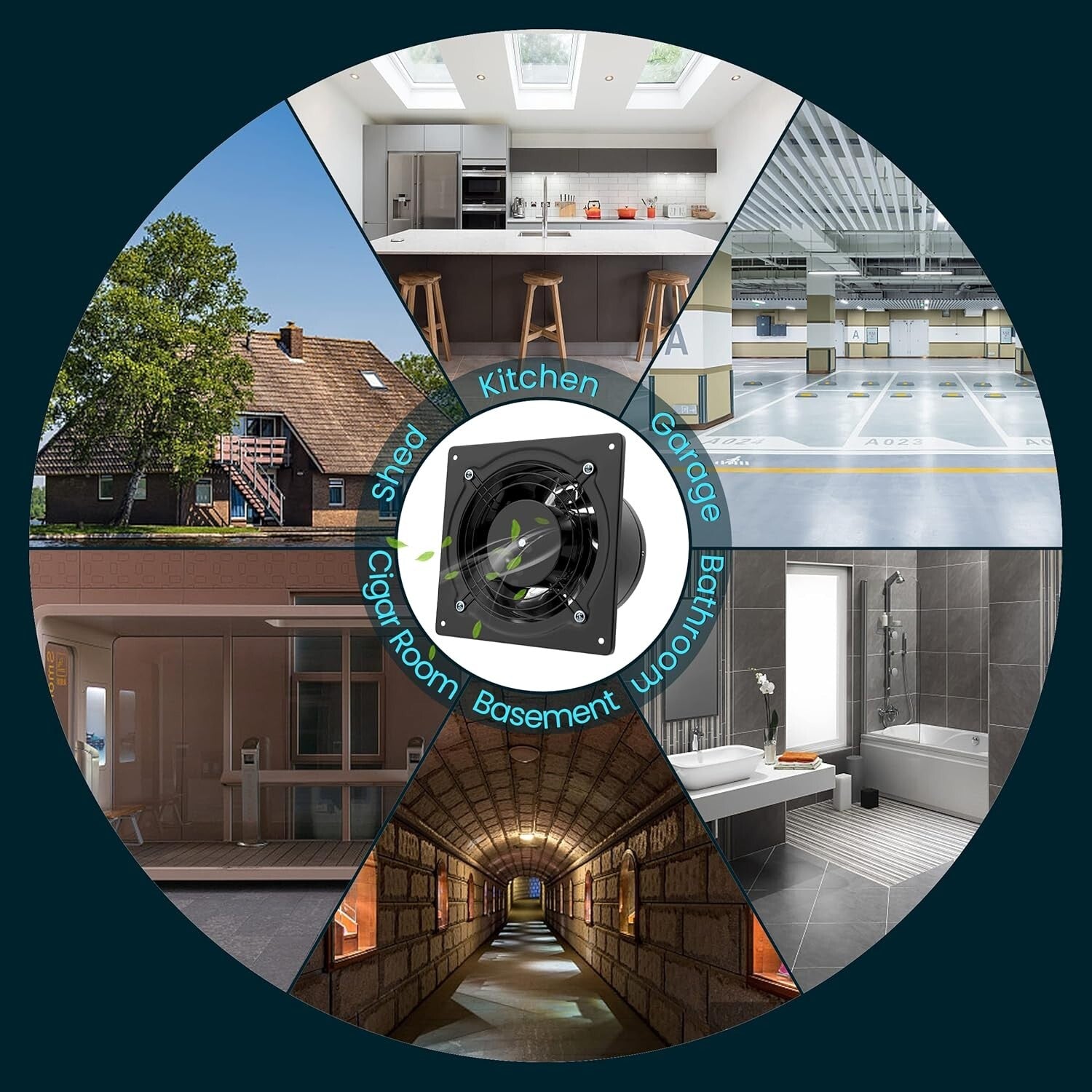 High-Performance 6" Exhaust Fan - Ideal for Kitchen, Bathroom, and Indoor Spaces