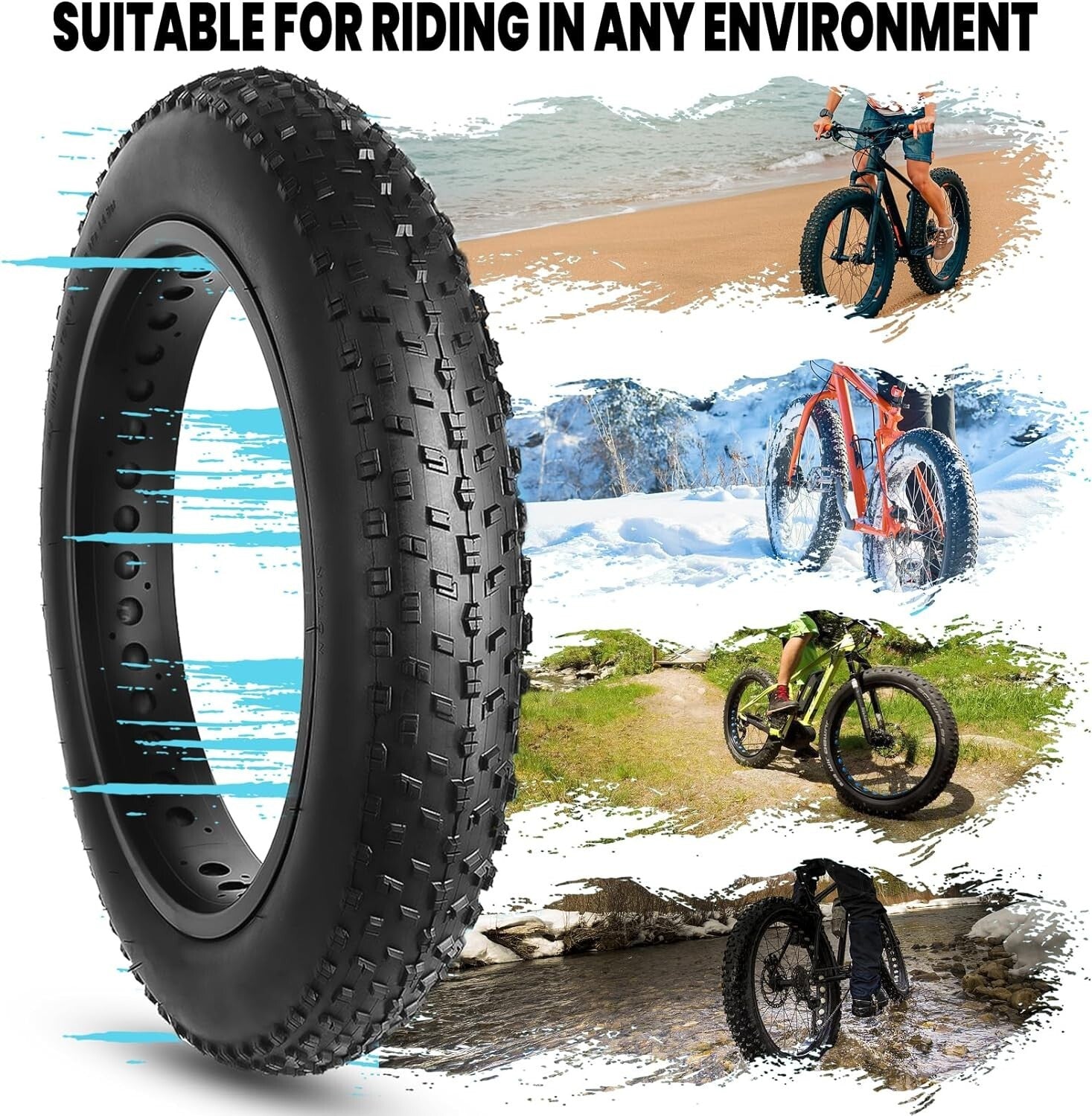 All-Terrain 20x4.0 Inch Fat Bike Tire Set with Exceptional Grip and Traction