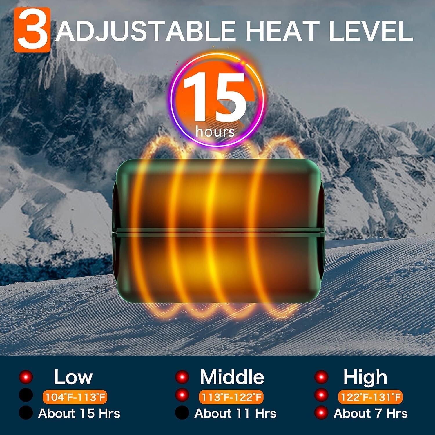 Elegant Rechargeable Hand Warmers, 3 Heat Settings, Perfect Winter Gift (2 Pack)