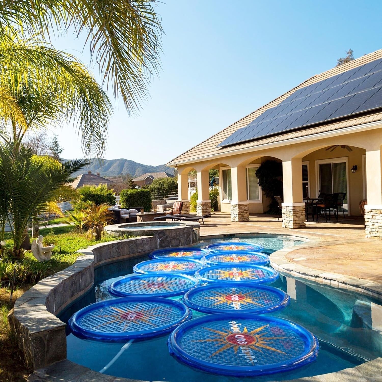 Durable Blue Vinyl Above Ground Pool Solar Covers: 3-Pack for Full Coverage