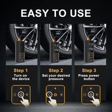 Load image into Gallery viewer, Compact Battery-Powered Tire Inflator with Smart Pressure Control &amp; LED Light