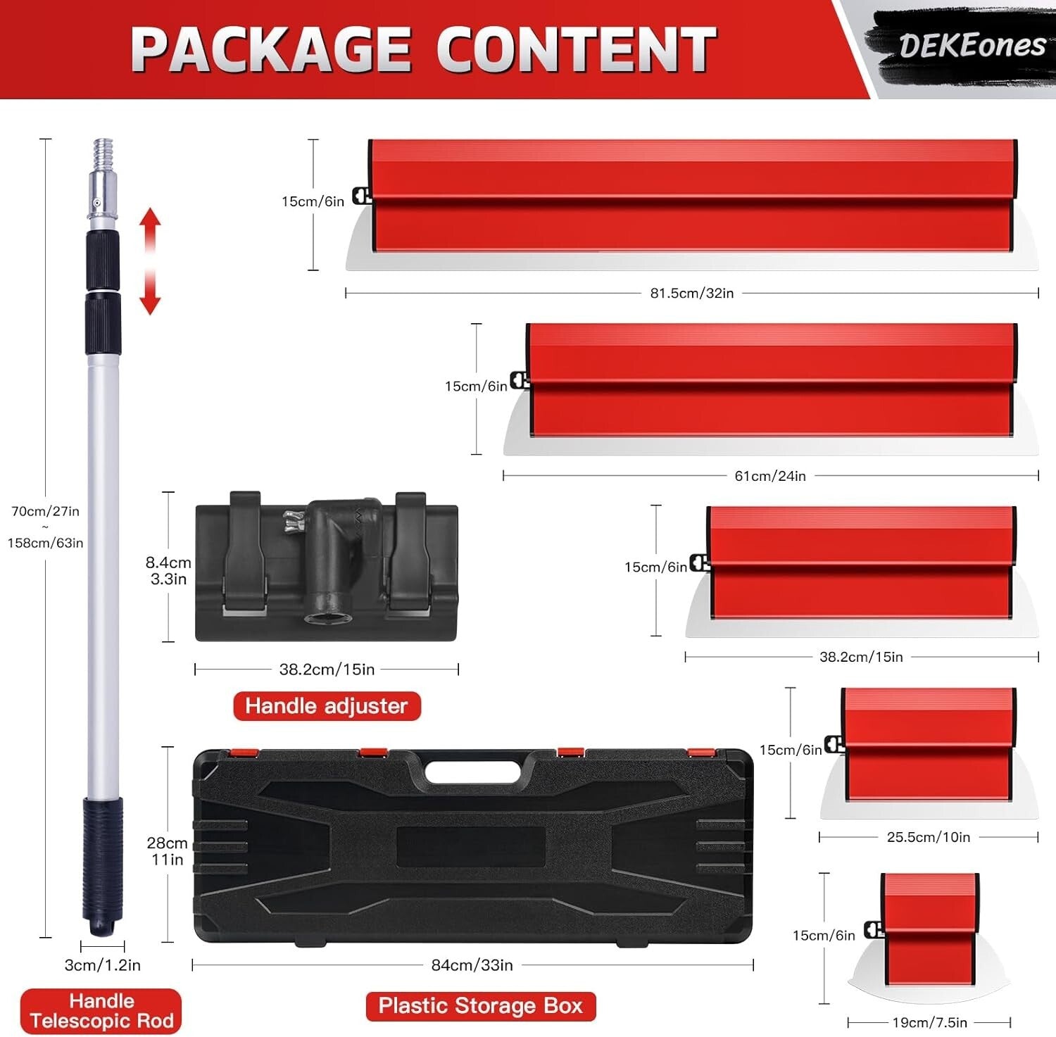 Premium Drywall Skimming Blade Set - 5 Stainless Steel Sizes w/ Portable Case