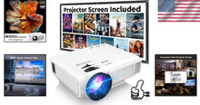 Load image into Gallery viewer, Elegant Home Movie Projector with Crisp 1080P Images &amp; Bluetooth Speakers