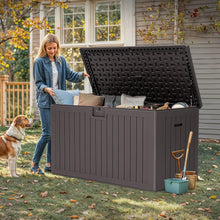 Load image into Gallery viewer, 200 Gallon Double-Wall Deck Box with Divider – Water-Resistant Outdoor Storage