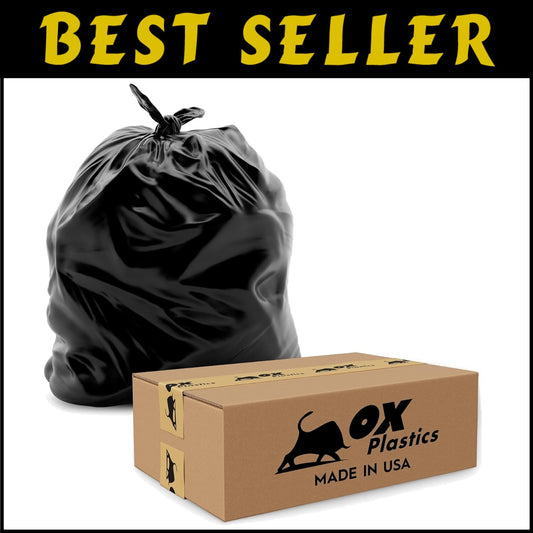 Large 55 Gallon Trash Can Liners - 3 MIL Thick, 100 Count for Reliable Cleanups