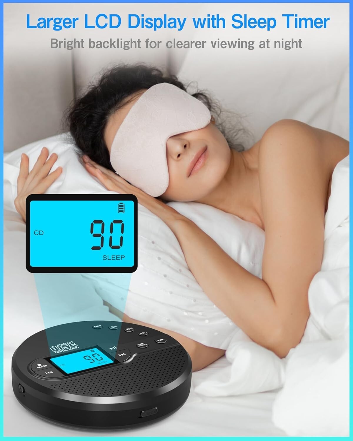 Dual Stereo Speaker CD Player with LCD Display - Perfect for Travel & Home