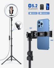 Load image into Gallery viewer, Multi-Use 12'' Color Adjustable Ring Light &amp; Tripod for Photography &amp; Makeup