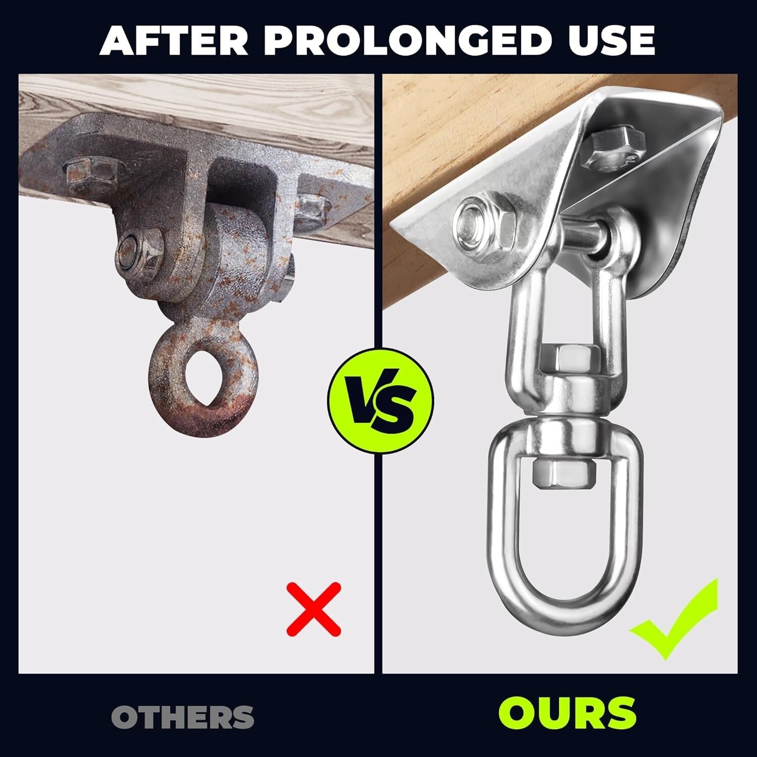 Durable Anti-Rust Heavy Duty Swing Hangers - 2000 LB Capacity - Easy Install