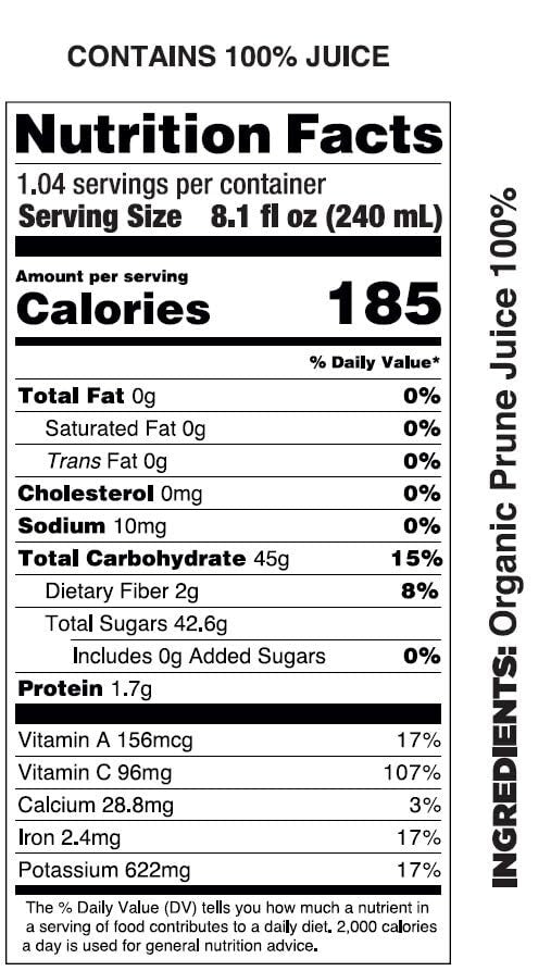 Refreshing 100% Pure Prune Juice - 12 Bottles, No Additives, Vegan-Friendly