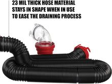 Load image into Gallery viewer, 15-Foot Heavy-Duty RV Sewer Hose Kit with ClearView Adapter for Easy Draining