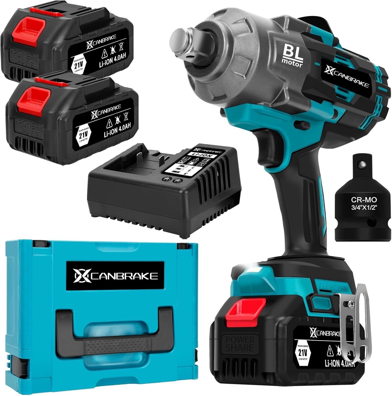High Torque 3/4 Inch Brushless Impact Wrench - 5500RPM Power for Professionals
