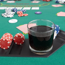 Load image into Gallery viewer, Portable 48-Inch Poker Topper - Solid Wood with Built-In Chip Trays &amp; Cupholders