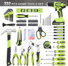 Load image into Gallery viewer, Versatile 20V Cordless Drill Combo with 232 Home Repair Tools - Lightweight
