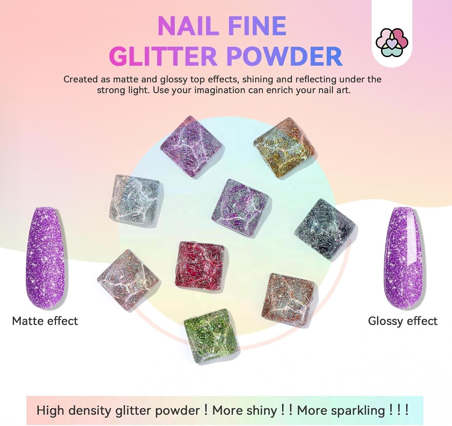 Versatile Chrome Powder Nail Art Kit: 48 Colors & Sponge Applicators Included