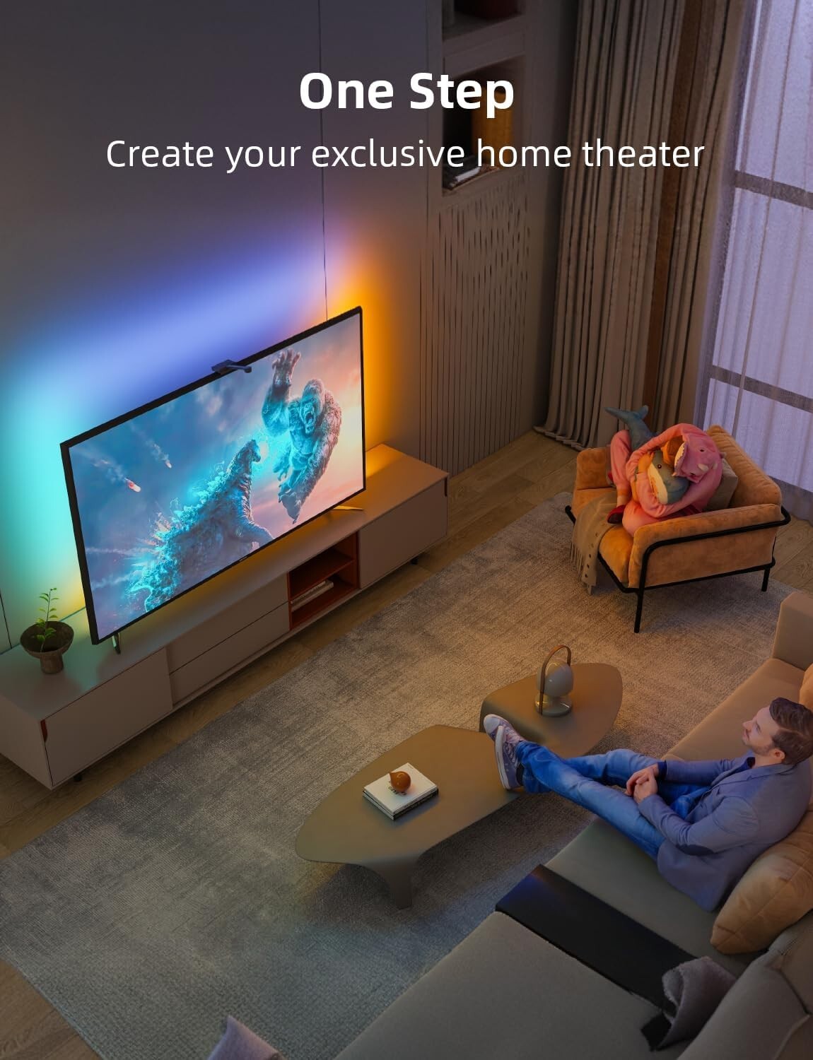 75-85” Smart TV LED Backlight with Camera - Immersive Color Sync & Voice Control