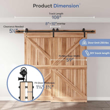 Load image into Gallery viewer, Smooth-Glide 9FT Bypass Barn Door Hardware with Heavy-Duty Steel Construction