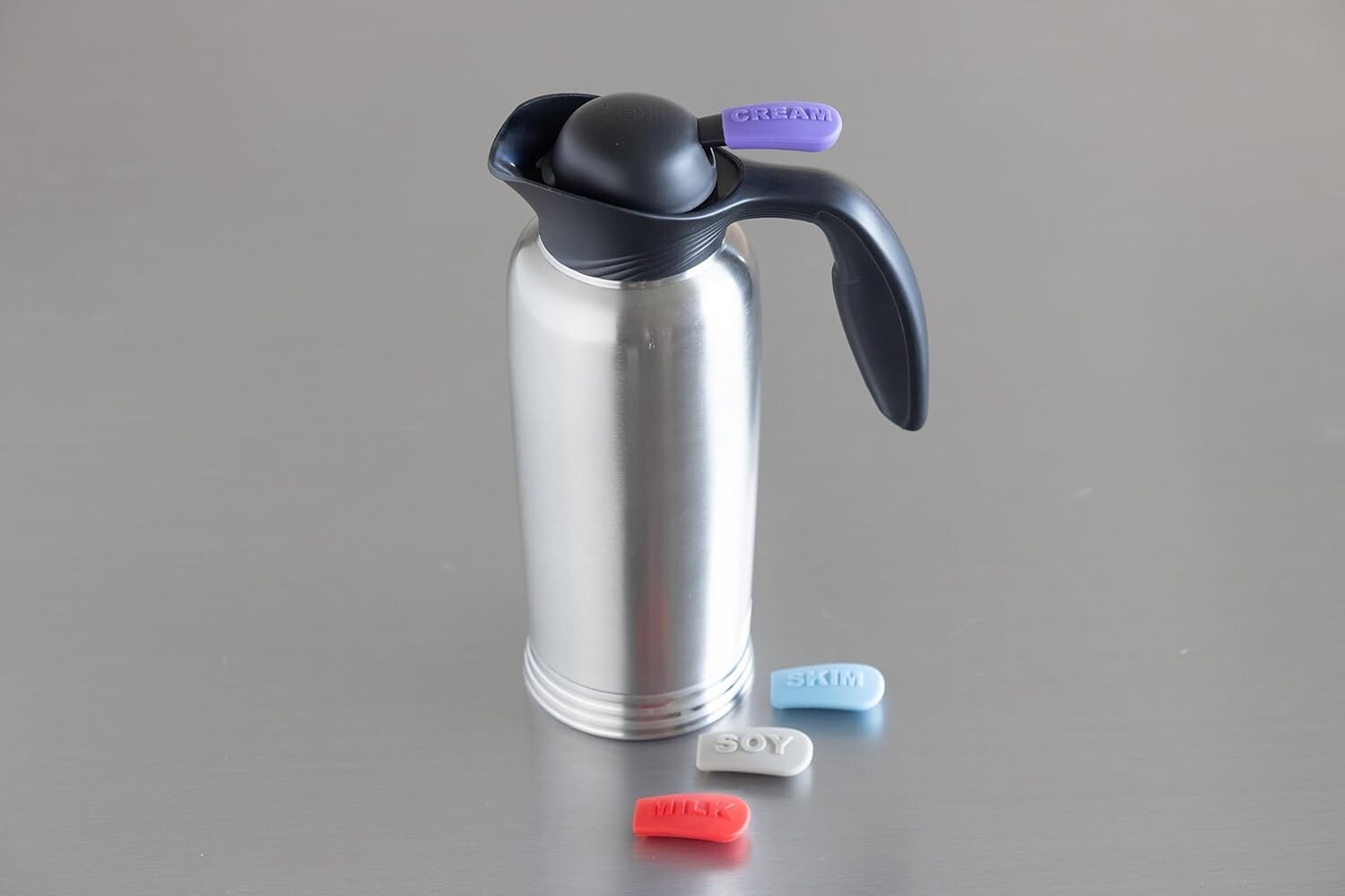 Elegant 1L Insulated Stainless Steel Creamer with ID Socks - Precision Pouring