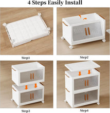 Load image into Gallery viewer, 3 Pack Space-Saving Storage Bins with Lids - Stackable, Foldable Convenience