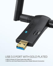 Load image into Gallery viewer, Compact AC1200 USB Linux WiFi Adapter with Adjustable Antennas for Stability