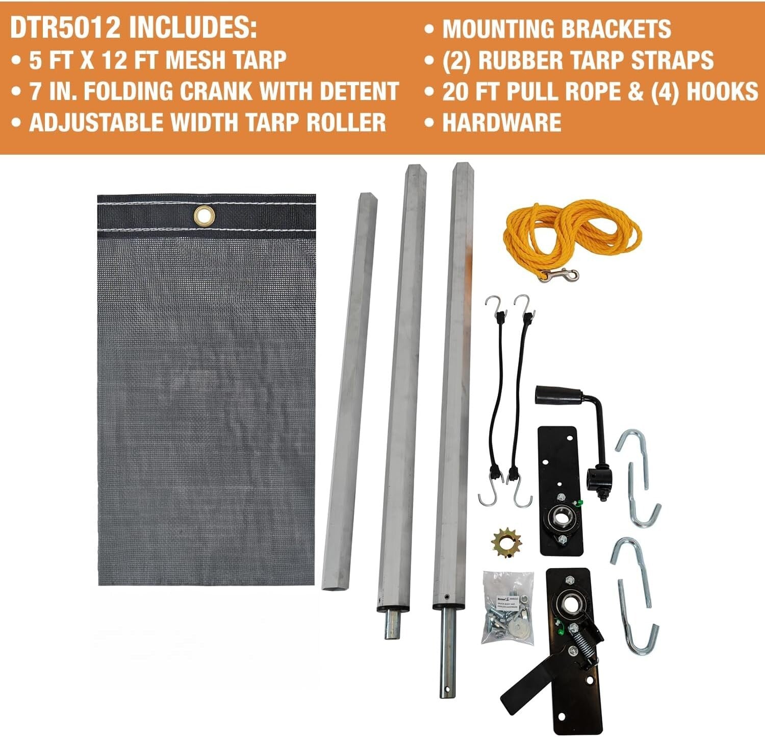 Tough 5 FT x 12 FT Aluminum Mesh Tarp for Secure Dump Trailer Load Coverage