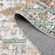 Load image into Gallery viewer, Machine Washable Area Rug 5' x 7' - Non-Slip Vintage Floral Carpet for Any Room