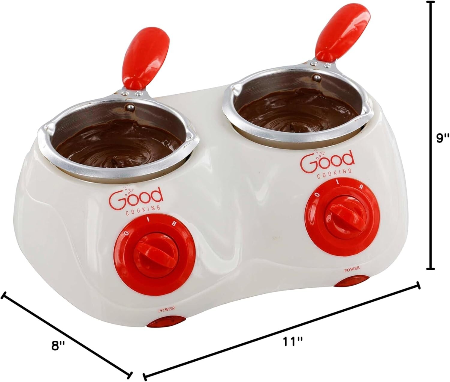 2-Cup Dual Chocolate Melting Gift Set with Molds - Ideal for Father's Day Treats