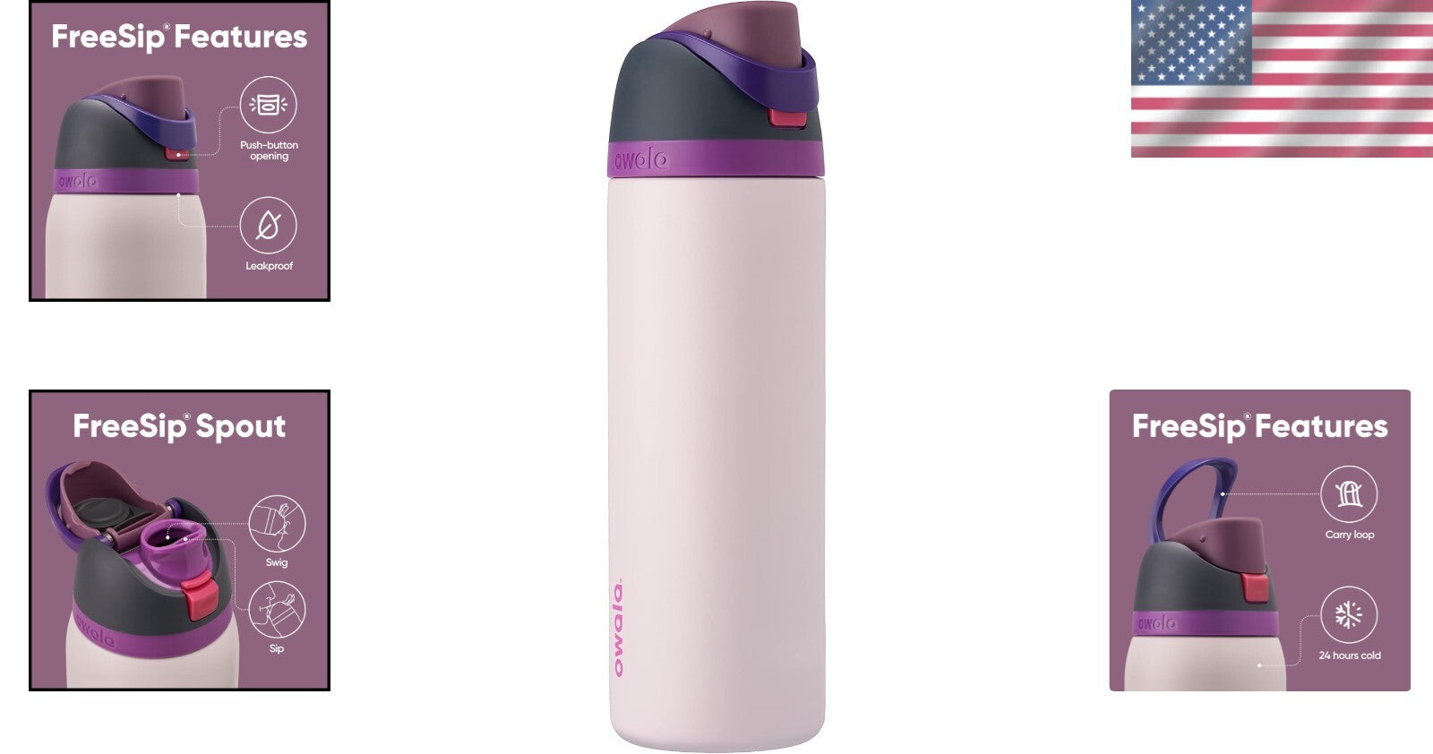 40 oz Insulated Stainless Steel Water Bottle with FreeSip Straw - Dreamy Field