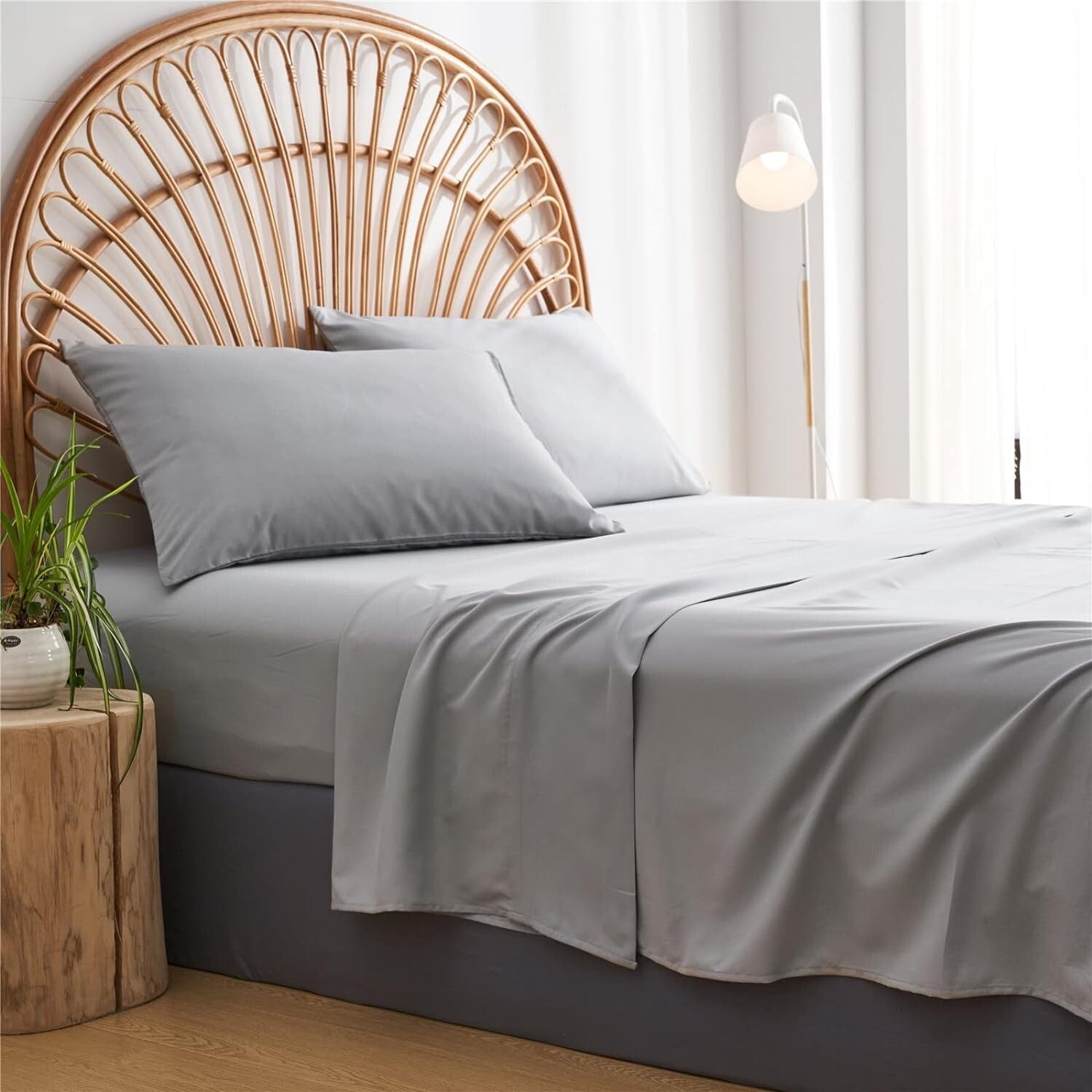 Elegant 7-Piece Tufted Bedding Set - Soft Microfiber Grey Bohemian Style