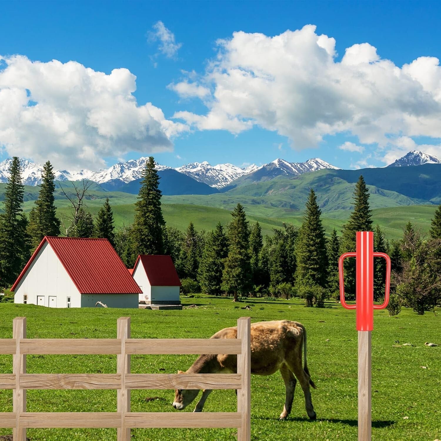 Durable 18LB T-Post Driver for Wood, Metal & U-Posts - 24 inch Precision Tool