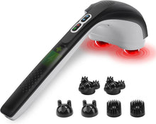 Load image into Gallery viewer, Portable Percussion Massager with 3 Heat-Enabled Dual Heads for Full-Body Relief