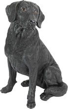 Load image into Gallery viewer, Hand-Cast Black Labrador Dog Sculpture: Memorial Figurine for Garden Lovers