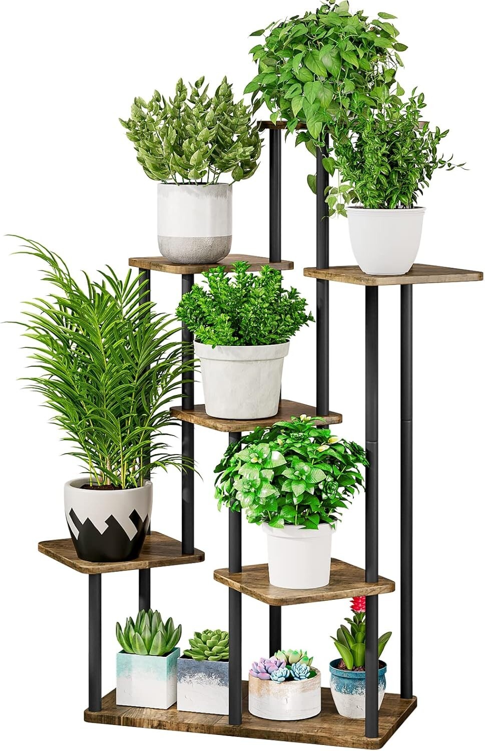 Durable 7-Tier Plant Rack with Anti-Slip Base for Secure Indoor Plant Display