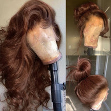Load image into Gallery viewer, 24 Inch Brown Body Wave Glueless Lace Front Wig - Versatile for Any Occasion