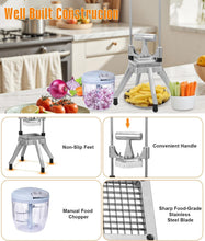 Load image into Gallery viewer, Heavy-Duty Commercial Vegetable Chopper with Stainless Steel Blades - 1/4" &amp; ...