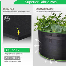 Load image into Gallery viewer, Nonwoven 60 Gallon Grow Bags - 2-Pack Black Planters for Indoor/Outdoor Use