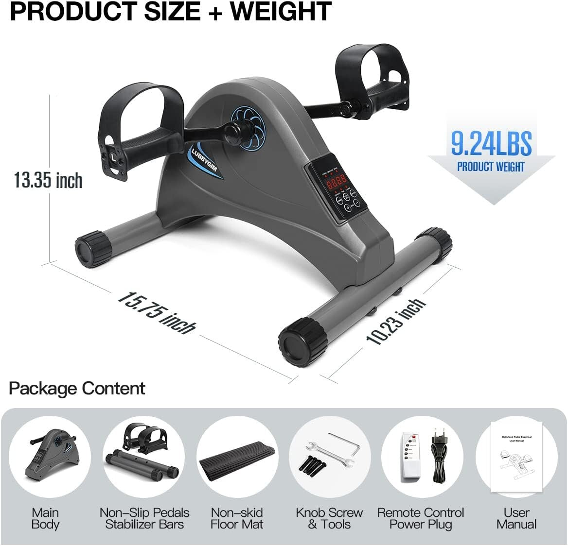 Adjustable Mini Exercise Bike for Arms and Legs: 6-Speed Silent Pedal Exerciser