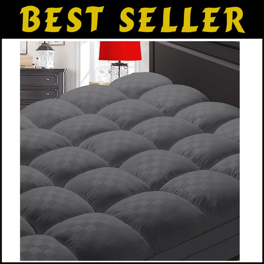 Microfiber Queen Mattress Pad - Extra Thick & Breathable with Quilted Design