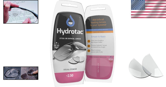Hydrotac Self-Adhesive Bifocal Reading Lenses – Universal Fit for All Glasses