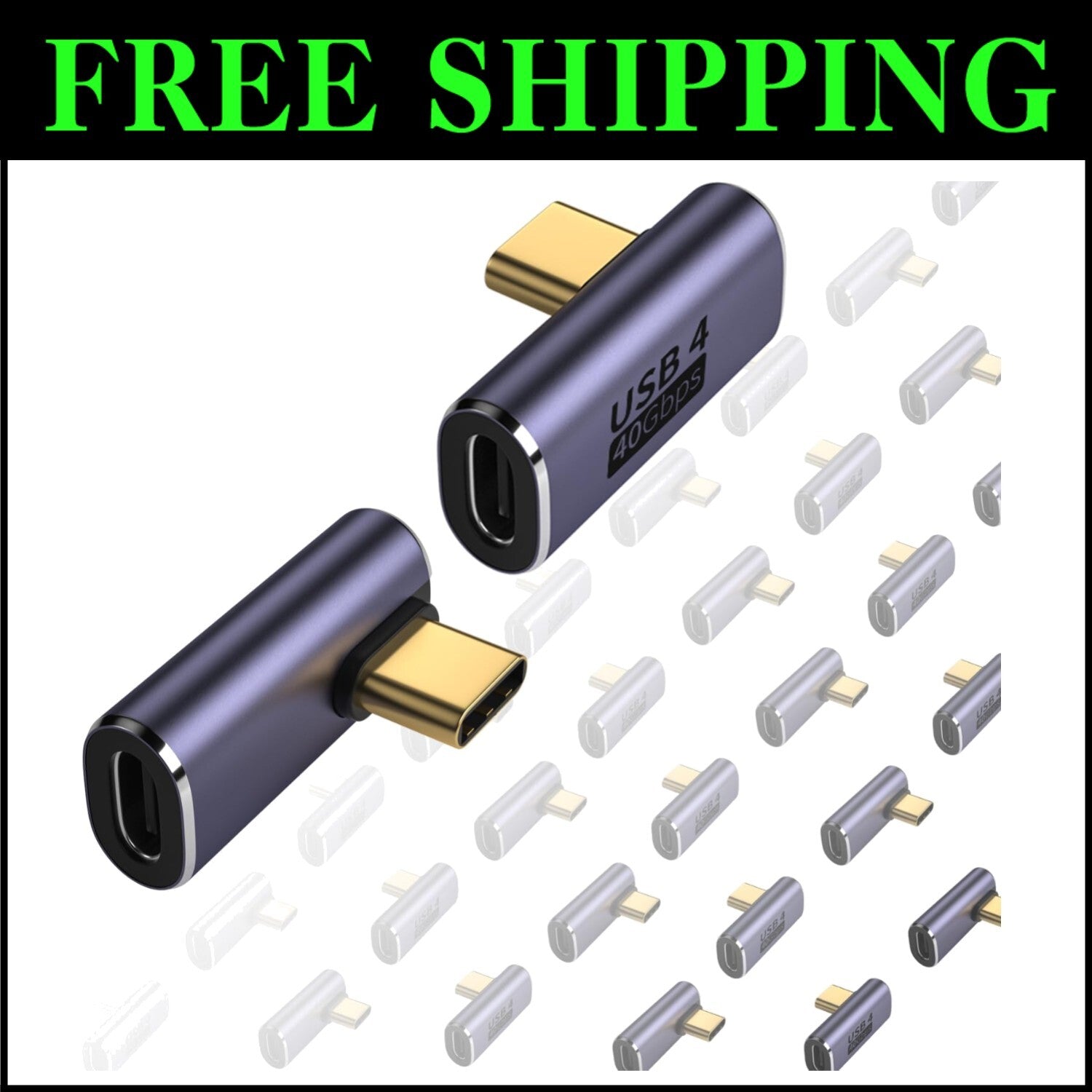 20-Pack Space Grey 90 Degree USB C Adapter - Ideal for Gamers and Professionals